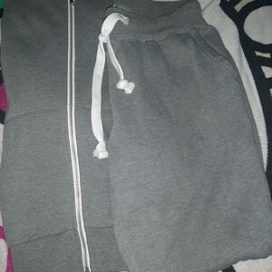 Classic Gray Zip Hoodie with Drawstring